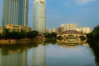 Streets and greenery of Chengdu, China